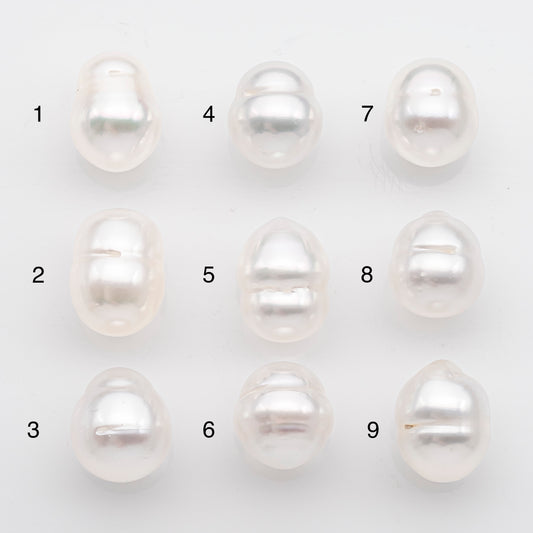 10-11mm White South Sea Pearl Drop Shape, Loose Undrilled Natural Color, SKU # 2714SS