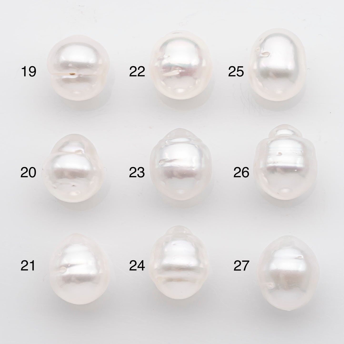 10-11mm White South Sea Pearl Drop Shape, Loose Undrilled Natural Color, SKU # 2714SS