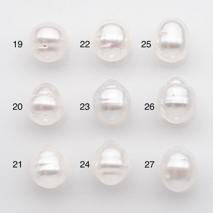 10-11mm White South Sea Pearl Drop Shape, Loose Undrilled Natural Color, SKU # 2714SS