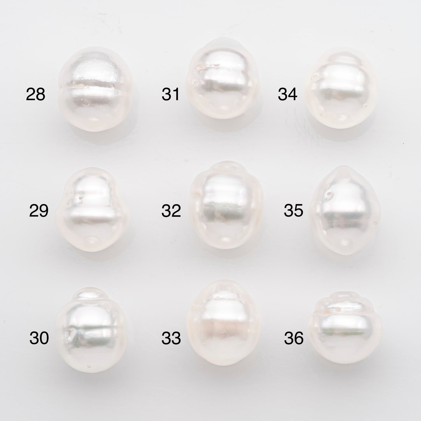 10-11mm White South Sea Pearl Drop Shape, Loose Undrilled Natural Color, SKU # 2714SS