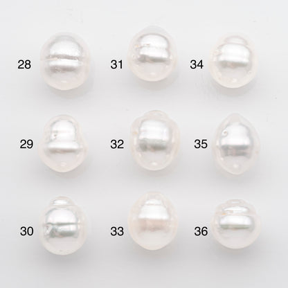 10-11mm White South Sea Pearl Drop Shape, Loose Undrilled Natural Color, SKU # 2714SS