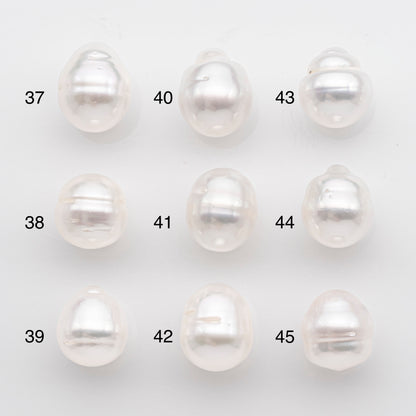 10-11mm White South Sea Pearl Drop Shape, Loose Undrilled Natural Color, SKU # 2714SS