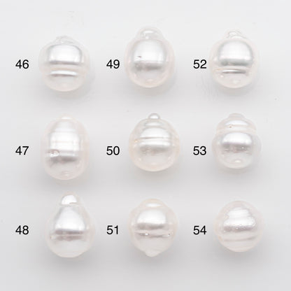 10-11mm White South Sea Pearl Drop Shape, Loose Undrilled Natural Color, SKU # 2714SS