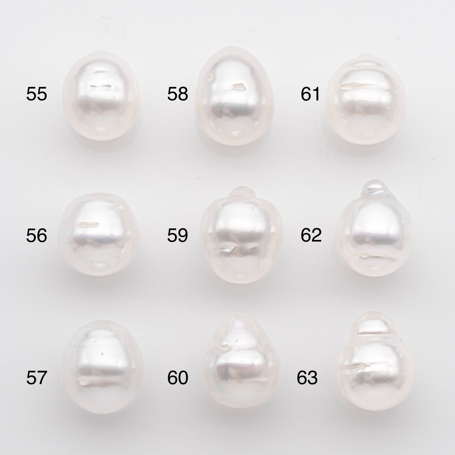 10-11mm White South Sea Pearl Drop Shape, Loose Undrilled Natural Color, SKU # 2714SS