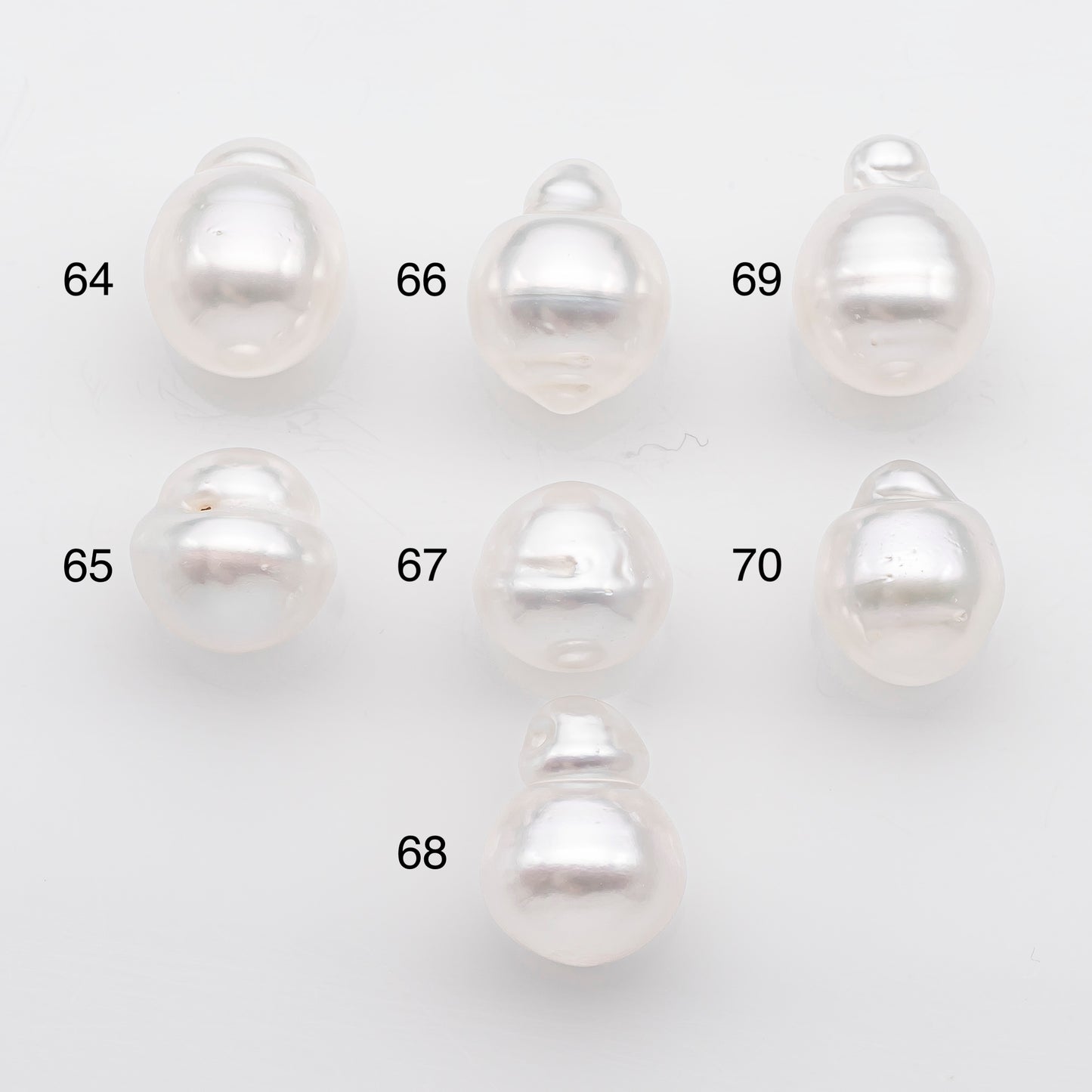 10-11mm White South Sea Pearl Drop Shape, Loose Undrilled Natural Color, SKU # 2713SS