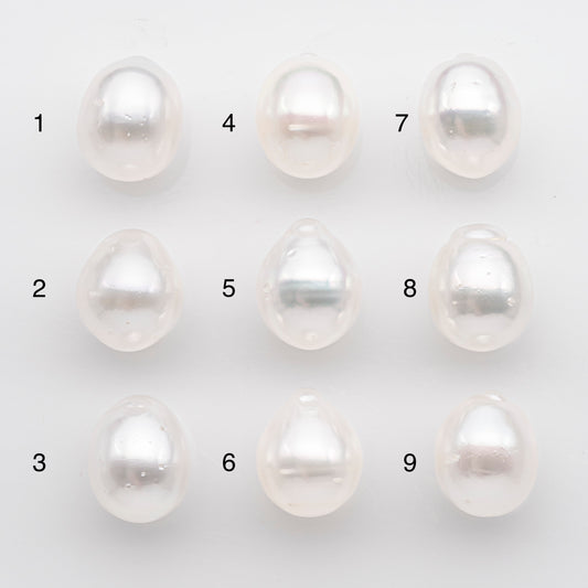 10-11mm White South Sea Pearl Drop Shape, Loose Undrilled Natural Color, SKU # 2715SS