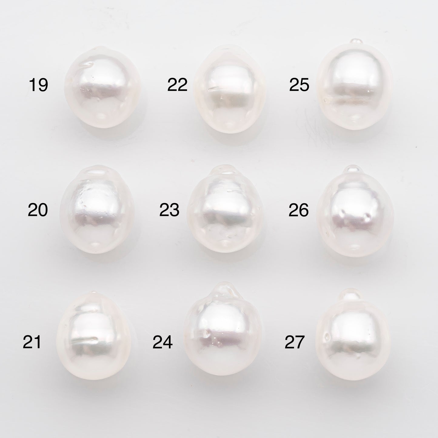 10-11mm White South Sea Pearl Drop Shape, Loose Undrilled Natural Color, SKU # 2715SS