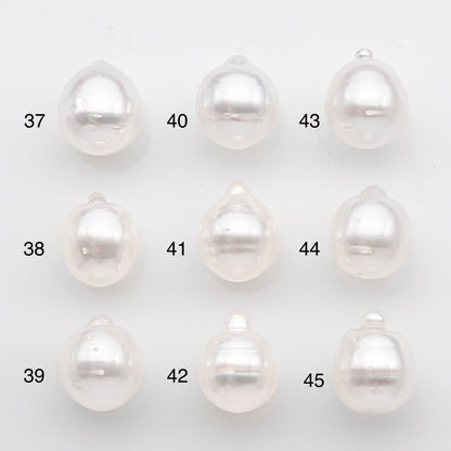 10-11mm White South Sea Pearl Drop Shape, Loose Undrilled Natural Color, SKU # 2715SS