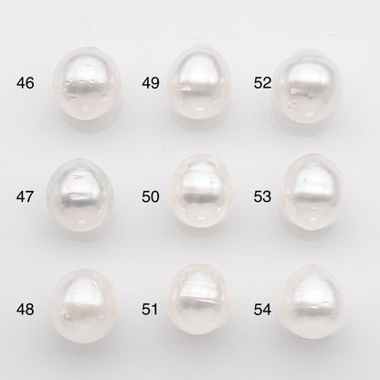 10-11mm White South Sea Pearl Drop Shape, Loose Undrilled Natural Color, SKU # 2715SS