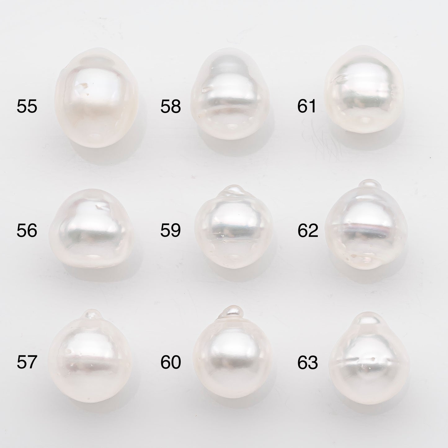 10-11mm White South Sea Pearl Drop Shape, Loose Undrilled Natural Color, SKU # 2715SS