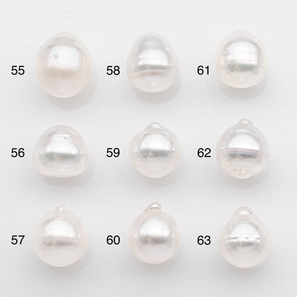 10-11mm White South Sea Pearl Drop Shape, Loose Undrilled Natural Color, SKU # 2715SS