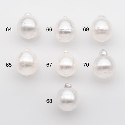 10-11mm White South Sea Pearl Drop Shape, Loose Undrilled Natural Color, SKU # 2715SS