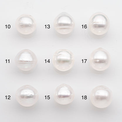 10-11mm White South Sea Pearl Drop Shape, Loose Undrilled Natural Color, SKU # 2716SS