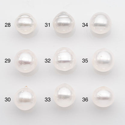 10-11mm White South Sea Pearl Drop Shape, Loose Undrilled Natural Color, SKU # 2716SS