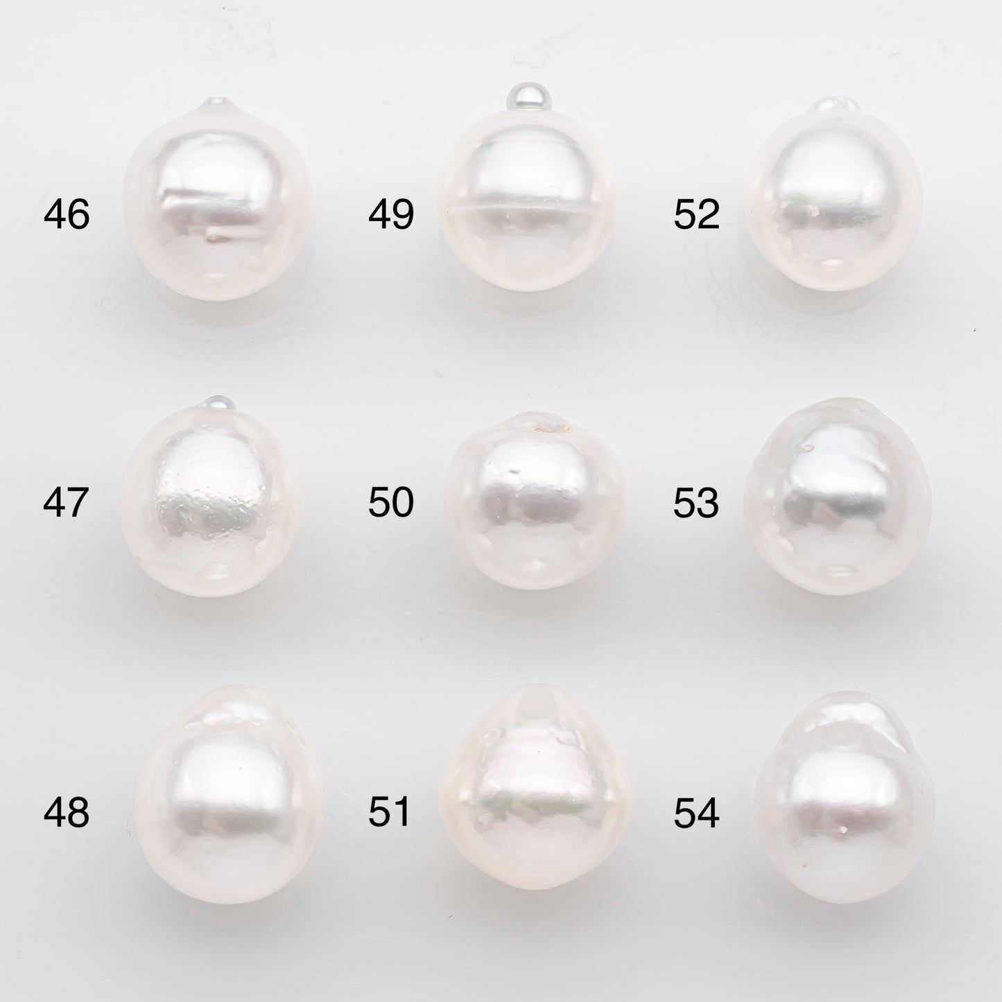 10-11mm White South Sea Pearl Drop Shape, Loose Undrilled Natural Color, SKU # 2716SS