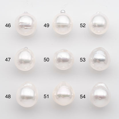 10-11mm White South Sea Pearl Drop Shape, Loose Undrilled Natural Color, SKU # 2716SS