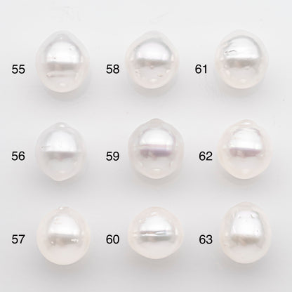 10-11mm White South Sea Pearl Drop Shape, Loose Undrilled Natural Color, SKU # 2716SS
