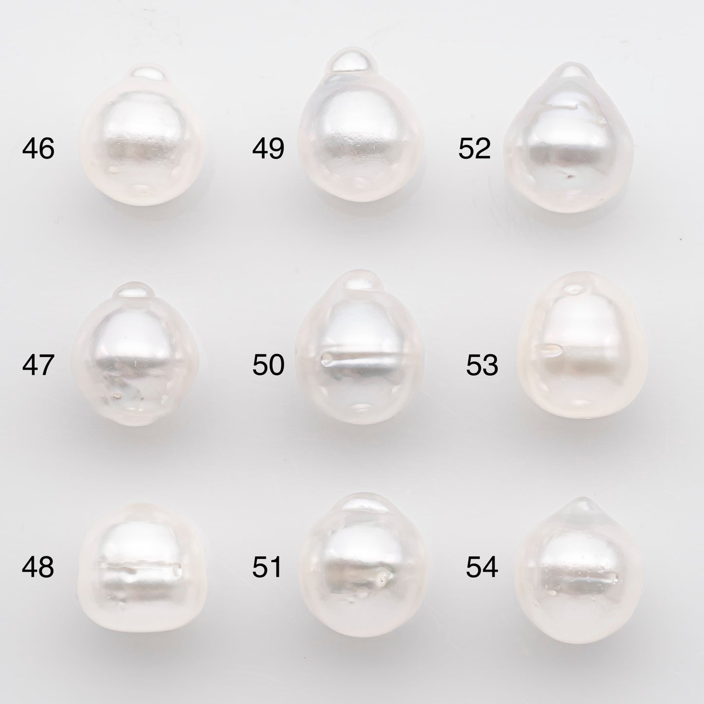 10-11mm White South Sea Pearl Drop Shape, Loose Undrilled Natural Color, SKU # 2717SS