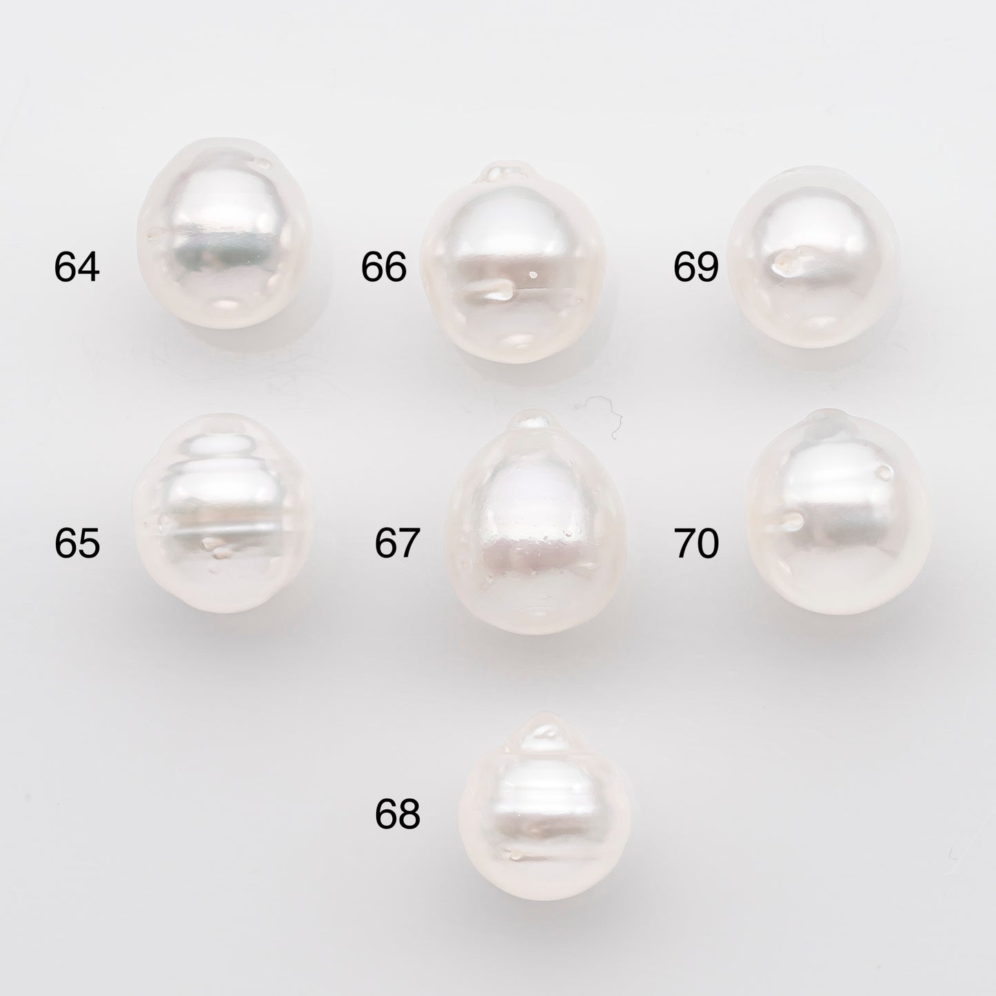 10-11mm White South Sea Pearl Drop Shape, Loose Undrilled Natural Color, SKU # 2717SS