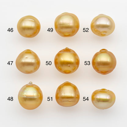 11-12mm South Sea Pearl in Natural Gold Color, Loose Drop Shape, Undrilled for Jewelry Making, SKU # 2718GS