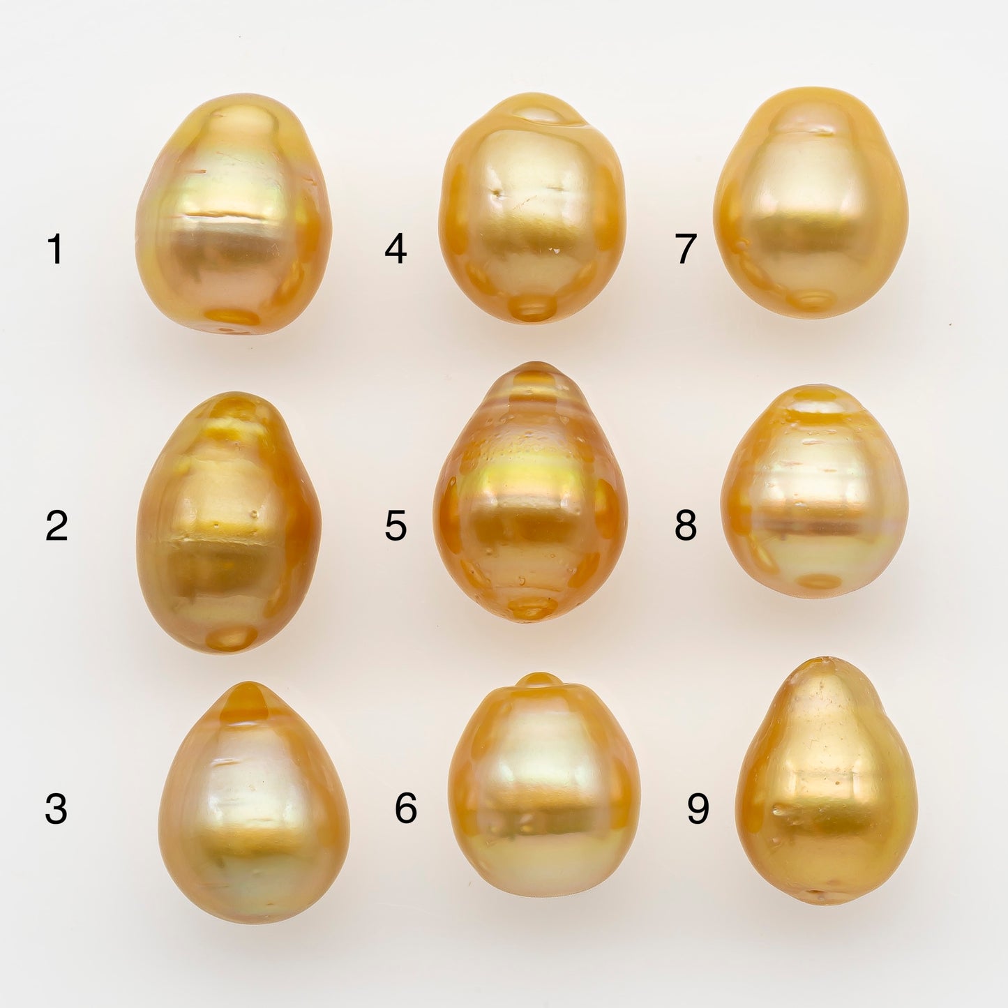 11-12mm South Sea Pearl in Natural Gold Color, Loose Drop Shape, Undrilled for Jewelry Making, SKU # 2719GS  Description:
