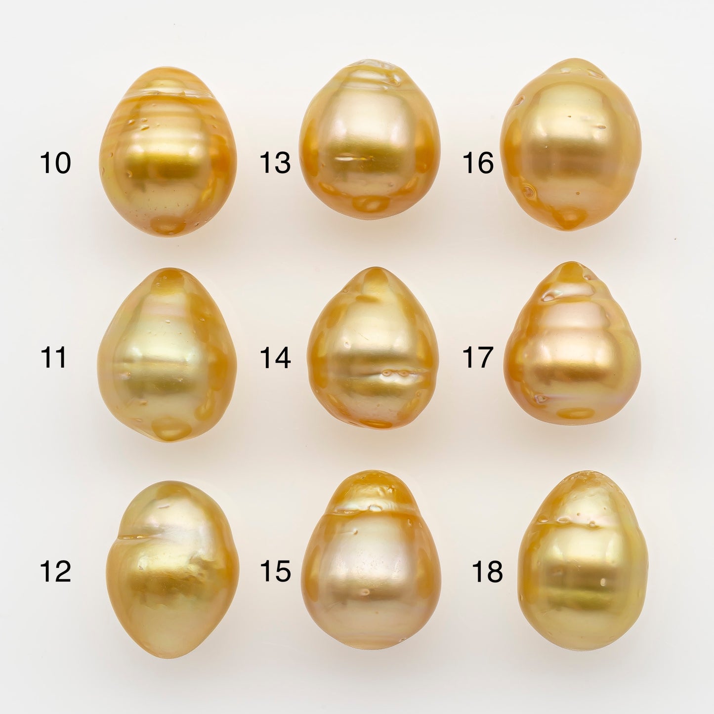11-12mm South Sea Pearl in Natural Gold Color, Loose Drop Shape, Undrilled for Jewelry Making, SKU # 2719GS  Description:
