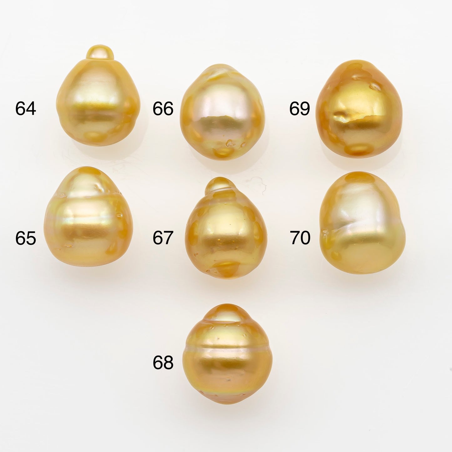 11-12mm South Sea Pearl in Natural Gold Color, Loose Drop Shape, Undrilled for Jewelry Making, SKU # 2719GS  Description: