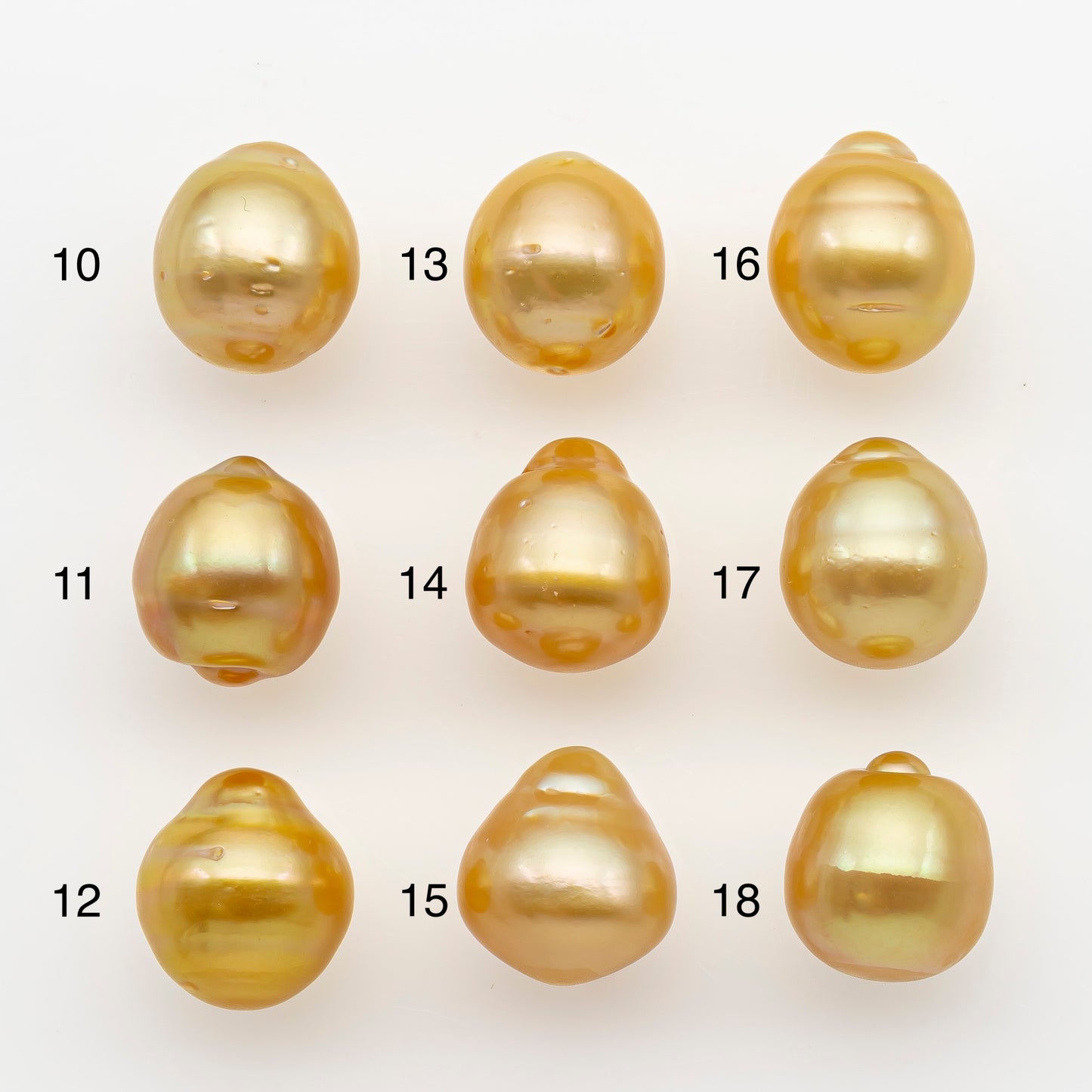 11-12mm South Sea Pearl in Natural Gold Color, Loose Drop Shape, Undrilled for Jewelry Making, SKU # 2720GS