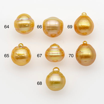 11-12mm South Sea Pearl in Natural Gold Color, Loose Drop Shape, Undrilled for Jewelry Making, SKU # 2720GS