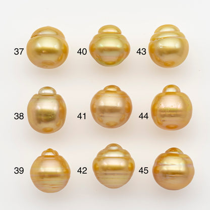 11-12mm South Sea Pearl in Natural Gold Color, Loose Drop Shape, Undrilled for Jewelry Making, SKU # 2721GS