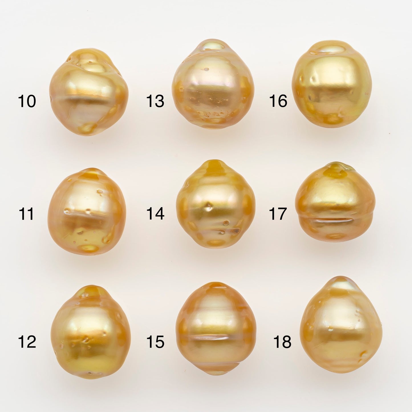 11-12mm South Sea Pearl in Natural Gold Color, Loose Drop Shape, Undrilled for Jewelry Making, SKU # 2722GS