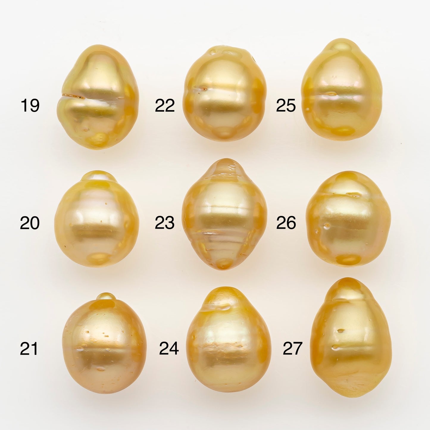 11-12mm South Sea Pearl in Natural Gold Color, Loose Drop Shape, Undrilled for Jewelry Making, SKU # 2722GS