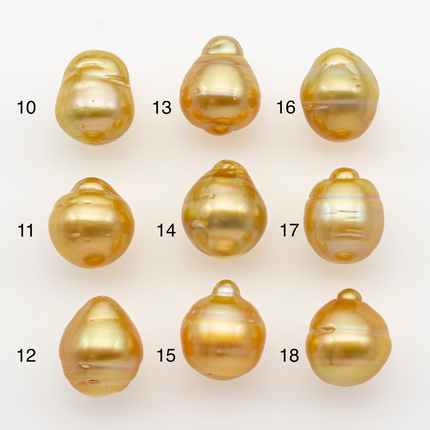 11-12mm South Sea Pearl in Natural Gold Color, Loose Drop Shape, Undrilled for Jewelry Making, SKU # 2724GS
