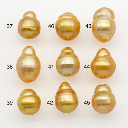 11-12mm South Sea Pearl in Natural Gold Color, Loose Drop Shape, Undrilled for Jewelry Making, SKU # 2724GS
