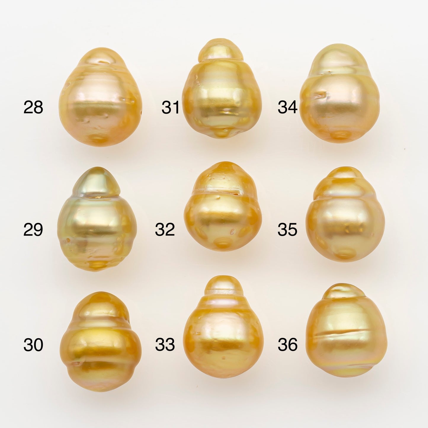 11-12mm South Sea Pearl in Natural Gold Color, Loose Drop Shape, Undrilled for Jewelry Making, SKU # 2725GS