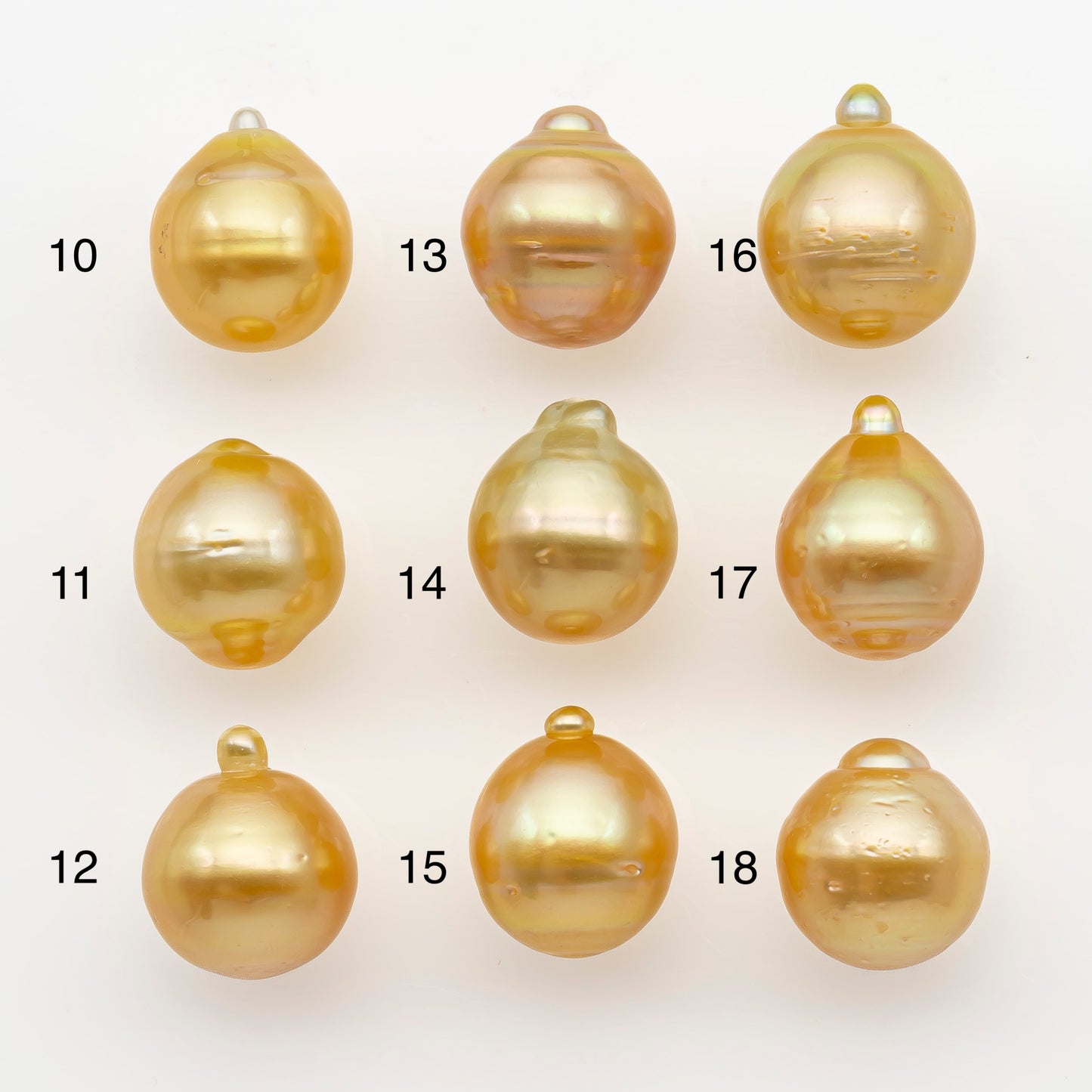 11-12mm South Sea Pearl in Natural Gold Color, Loose Drop Shape, Undrilled for Jewelry Making, SKU # 2726GS