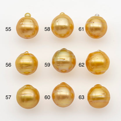 11-12mm South Sea Pearl in Natural Gold Color, Loose Drop Shape, Undrilled for Jewelry Making, SKU # 2726GS
