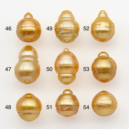 11-12mm South Sea Pearl in Natural Gold Color, Loose Drop Shape, Undrilled for Jewelry Making, SKU # 2727GS