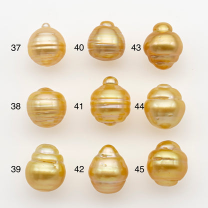 11-12mm South Sea Pearl in Natural Gold Color, Loose Drop Shape, Undrilled for Jewelry Making, SKU # 2728GS
