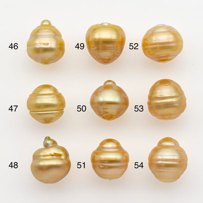 11-12mm South Sea Pearl in Natural Gold Color, Loose Drop Shape, Undrilled for Jewelry Making, SKU # 2728GS