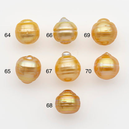 11-12mm South Sea Pearl in Natural Gold Color, Loose Drop Shape, Undrilled for Jewelry Making, SKU # 2728GS