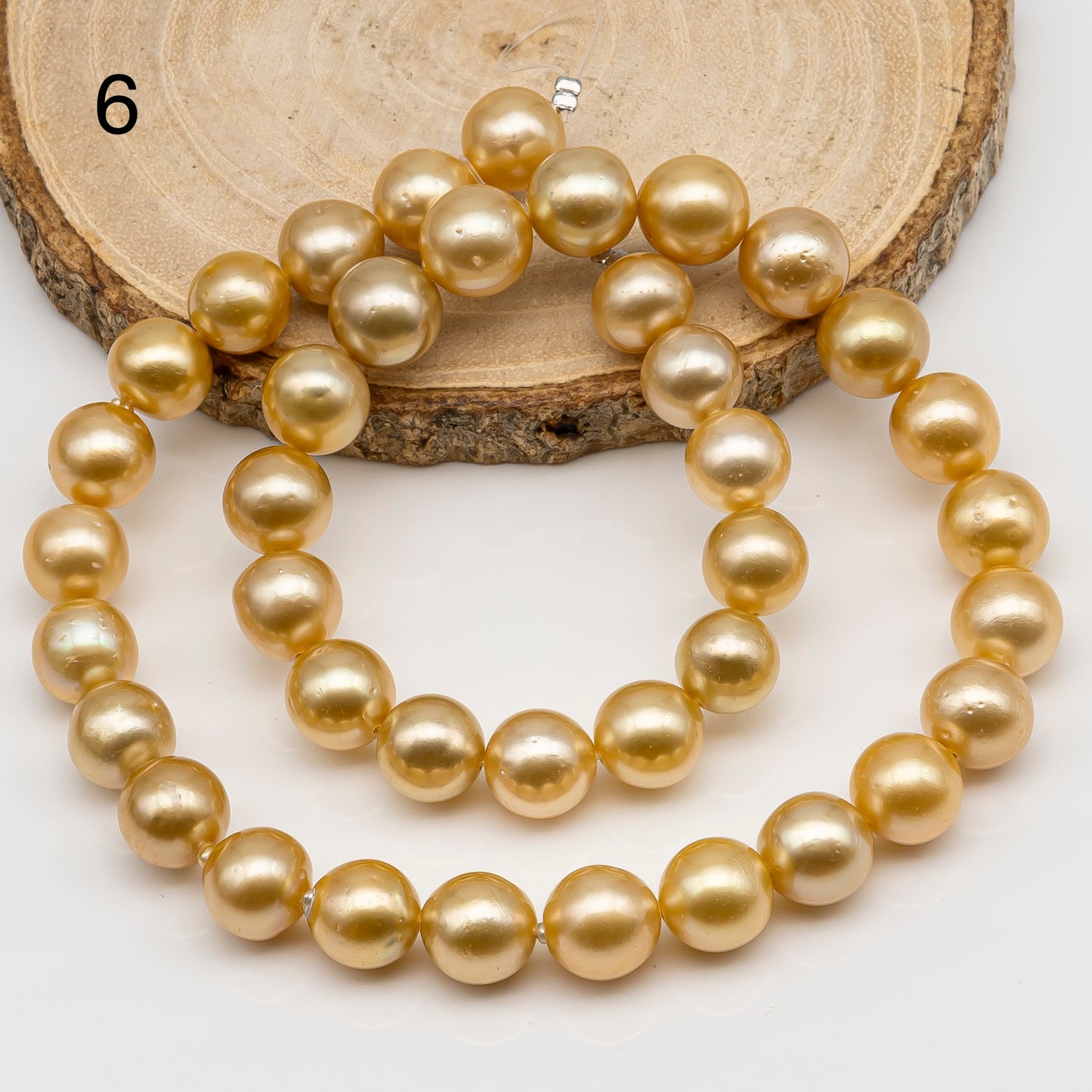 10-11mm Golden South Sea Pearl Near Round, Natural Color Pearls for Jewelry Making, Full Strand, SKU # 2742GS