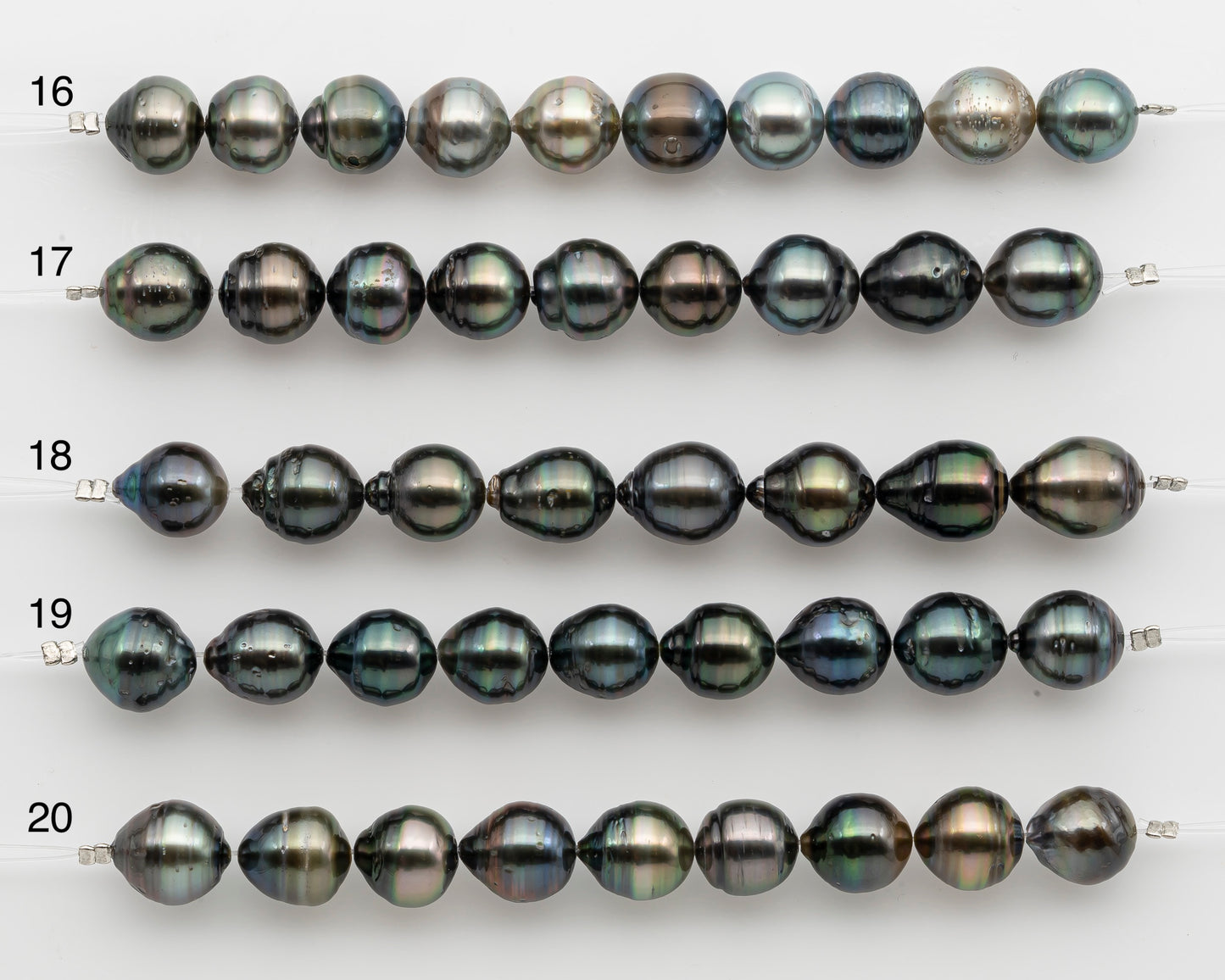 10-11mm Tahitian Pearl Short Strand, Near Round with High Luster and Natural Surface Variations, SKU # 2754TH