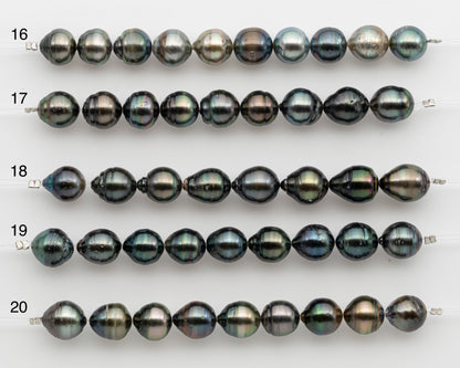10-11mm Tahitian Pearl Short Strand, Near Round with High Luster and Natural Surface Variations, SKU # 2754TH