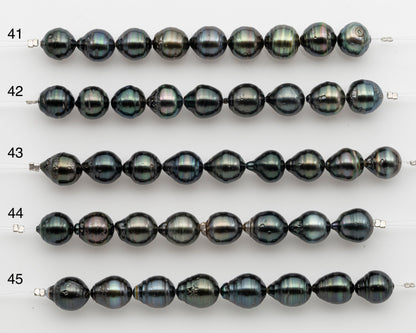 10-11mm Tahitian Pearl Short Strand, Near Round with High Luster and Natural Surface Variations, SKU # 2754TH