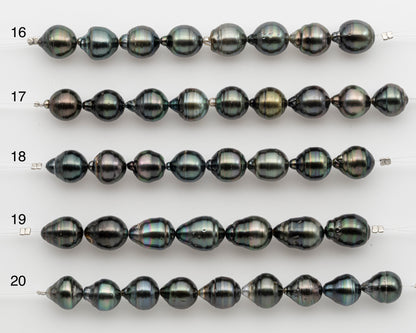 10-11mm Tahitian Pearl Short Strand, Near Round with High Luster and Natural Surface Variations, SKU # 2755TH