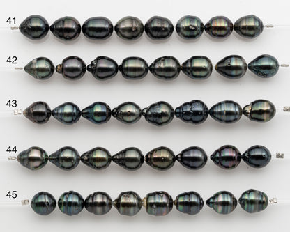 10-11mm Tahitian Pearl Short Strand, Near Round with High Luster and Natural Surface Variations, SKU # 2755TH