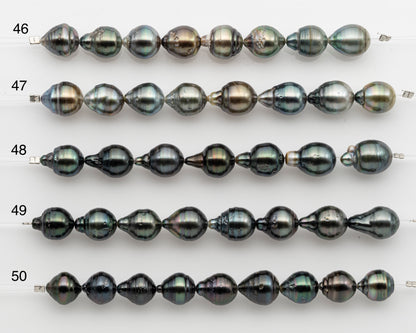 10-11mm Tahitian Pearl Short Strand, Near Round with High Luster and Natural Surface Variations, SKU # 2755TH