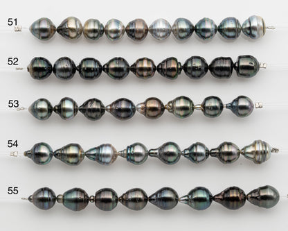 10-11mm Tahitian Pearl Short Strand, Near Round with High Luster and Natural Surface Variations, SKU # 2755TH