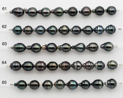 10-11mm Tahitian Pearl Short Strand, Near Round with High Luster and Natural Surface Variations, SKU # 2755TH